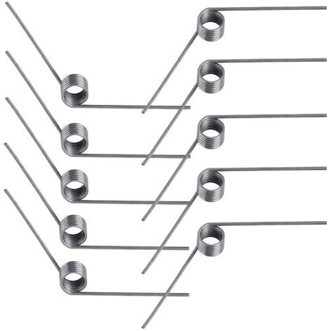10 torsion springs, return springs, stainless steel 304, 5 mm outer diameter, 6 coils, 120° angle, for DIY repairs--DTEKGAZ