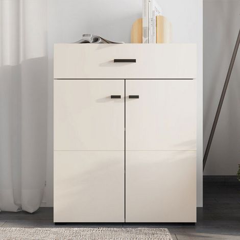 Garderobenschrank Torrice, 1 Schublade, 2 Regale, 2 Türen, 77x35x98h cm, Cremeweiß (1/5)