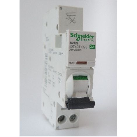 Acti9 iDT40T XA - disjoncteur modulaire - auto/vis - 1P+N 25A courbe C - 6kA