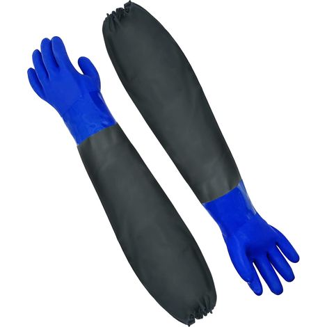 Filiyano-Gants longs en caoutchouc jusqu'au coude, gants résistants aux produits chimiques avec doublure en coton (1/5)