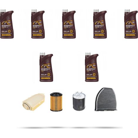 Kit tagliando 4 FILTRI e 7L OLIO compatibile con Mercedes Classe C (W204,C204,S204) C220 CDI BlueEfficency 125kw Dal 2008 al 2014 (1/5)