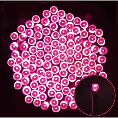 12M Guirlande Solaire 100 LED 8 Jeux de Lumière Guirlande Lumineuse Idéal pour la Décoration de Jardin Gazebo Patio Cour Clôture Extérieur (Rose)