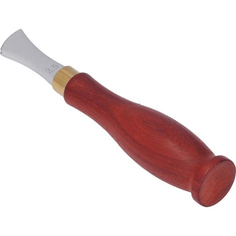 Lisseur de bord en cuir 2,5mm acier inoxydable manche bois forme éventail outil de marquage durable anti-rouille usage fréquent pour cuir (1/5)