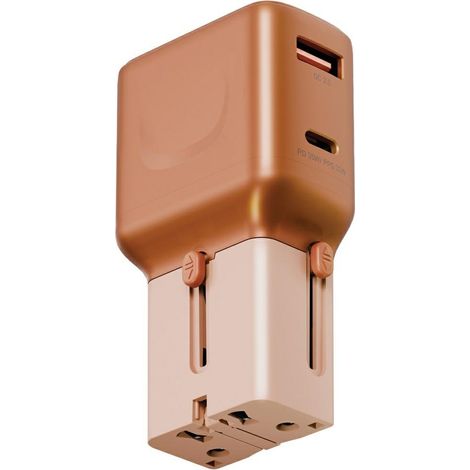 Adattatore Energea TravelGo 35 USB-A/USB-C Caricabatterie da parete 35W Arancione (1/5)