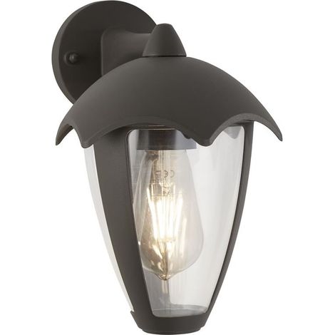 BLUEBELL OUTDOOR 1L Applique Aluminium gris anthracite avec diffuseur polycarbonate clair E27 60w Max (1/3)