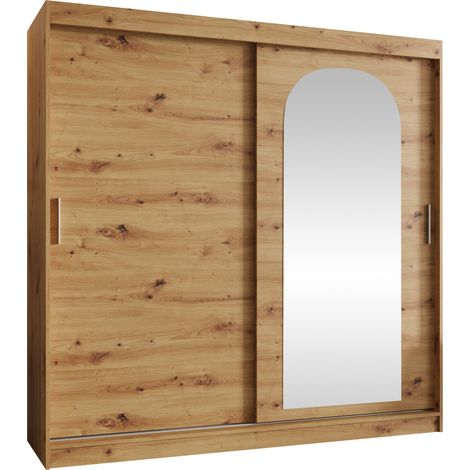 Armoire Hartford 499, Chêne Artisan, 200x200x62cm, Portes d'armoire: Coulissantes, Nombre d'étagères: 0