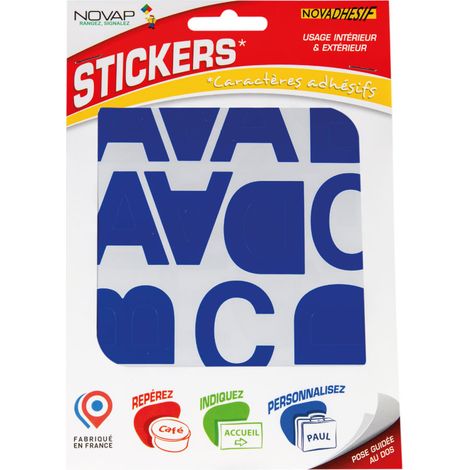 Lettres autocollantes 40mm Bleu NOVADHESIFS - 4370422 (1/5)