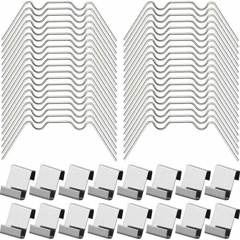 100Pcs Clips de Vitrage pour Serre Inclure 50Type W Serre Pinces en Acier Inoxydable et 50 Clips de Type Z pour Vitre de Serre, (1/4)