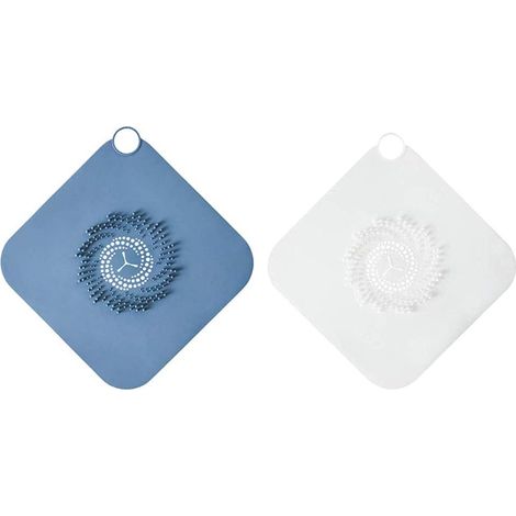 Passoire à Cheveux pour évier de Vidange, 2 Pièces de Couverture de Drain de Douche en SiliCône, Attrape-Cheveux, Filtre de Piège à Cheveux à Drain Carré pour Salle de Bain et Salle de Douche-Fei Yu (1/5)