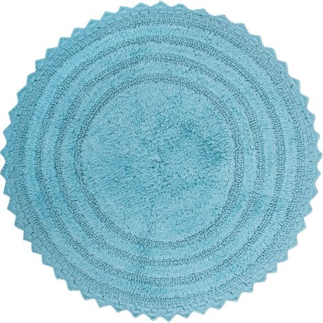 Tapis de Bain réversible, Rond, 70 cm de diamètre, Bleu camée (1/5)