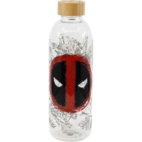 Bouteille en verre Deadpool, capacité de 1030 ml, design durable (1/4)