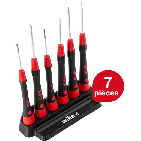 Wiha Jeu de tournevis de précision PicoFinish® Fente, Phillips 7 pcs y compris étui (42990)