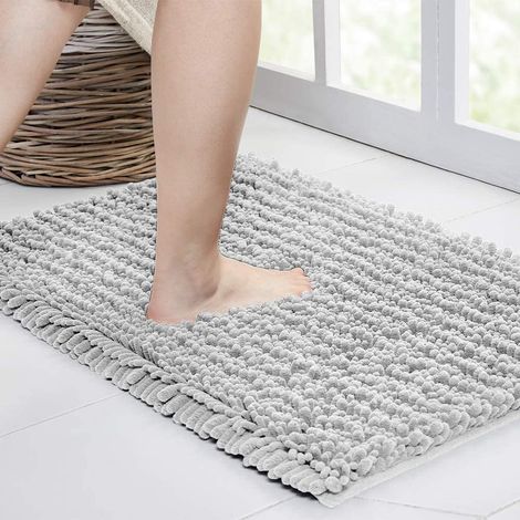Tapis De Bain Non Glissant - Chenille À Rayures - 43 X 60 Cm - Violet Foncé - 1 Pièce (1/5)