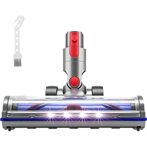 Brosse Compatible avec Dyson V7 V8 V10 V11 , Tête de Brosse Rechangeable Acessoire à Entraînement Direct avec 4 Lumières LED pour Sols Durs et Moquettes (1/4)