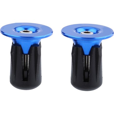 2 farbige Aluminium-Fahrradlenkerhörnchen (blau) (1/5)