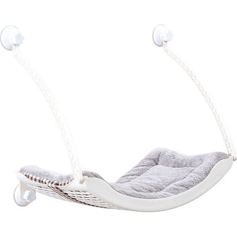 Hamac de fenêtre pour chat, grille de Ventilation suspendue, perchoir en velours à forte charge pour blanc pur (1/5)