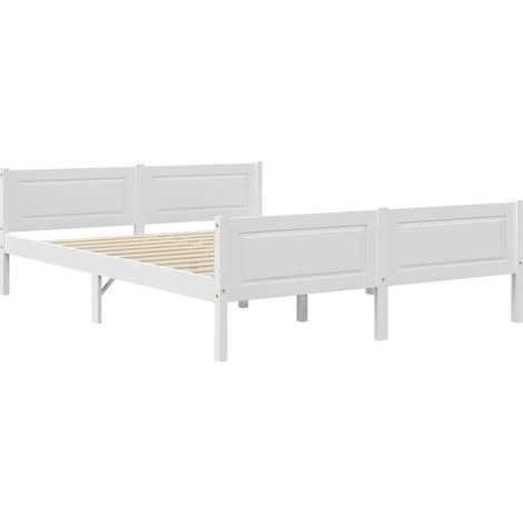 Maison Exclusive - Cadre de lit sans matelas bois massif de pin blanc 140x200 cm