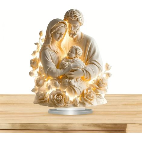 Ornement De Crèche - Décoration Religieuse En Acrylique - Accrochage Murale Ou Arbre De Noël - Lot De 2 Pièces (1/5)