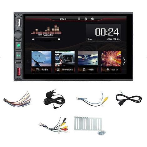 Universelles 2DIN 7-Zoll-Multimedia-Autoradio mit MP5- und Videoplayer, Bluetooth, FM-Radio, drahtlosem Carplay und Android Auto. (1/5)