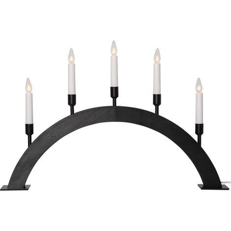 Lichterbogen ,Vind, 5-flammig, Materialmix, schwarz (1/5)