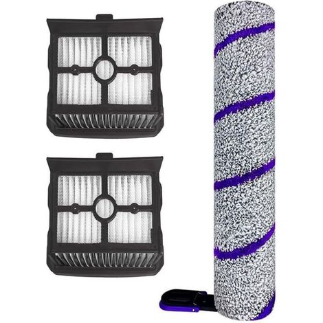 Brosse Rouleau + Filtre HEPA – 1 Brosse + 2 HEPA – pour Système Nettoyage Sols Secs/Humides