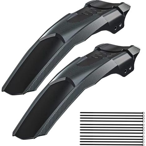 Garde-boue pour vélo, kit de 2 garde-boue avant ou arrière compatibles, kit de garde-boue pour VTT, garde-boue, 12 attaches de câble pour garde-boue (1/5)