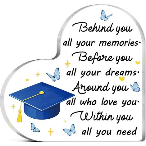 Plaque en Acrylique Inspirante pour Remise de Diplôme, Cadeau de Graduation pour Lui et Elle, Plaque Décorative pour Étudiants, Amis et Collègues - 10x10x1cm (1/5)