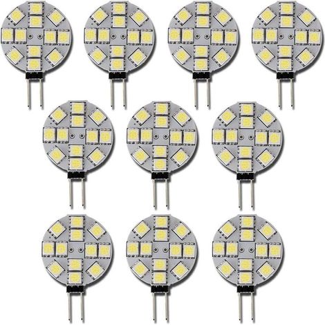 10pcs G4 LED Bulbs DC 12V Non-Dimmable, 6000K White Light, 20W Halogen Lamp Replacement for Kitchen, Camper, Caravan, Boat (1/5)