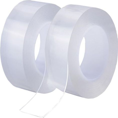 Doppelseitiges Klebeband, extra stark, transparent, starker Klebstoff für die Wandmontage im Innen- und Außenbereich.
