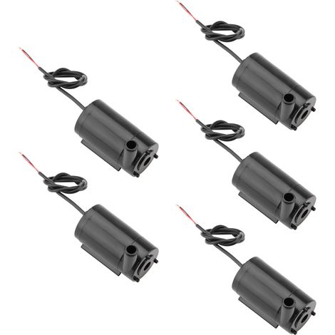 5 pompes à eau mini submersibles 3V-5V pour aquarium, fontaine et réservoir de poissons, lot de 5 pièces (1/5)