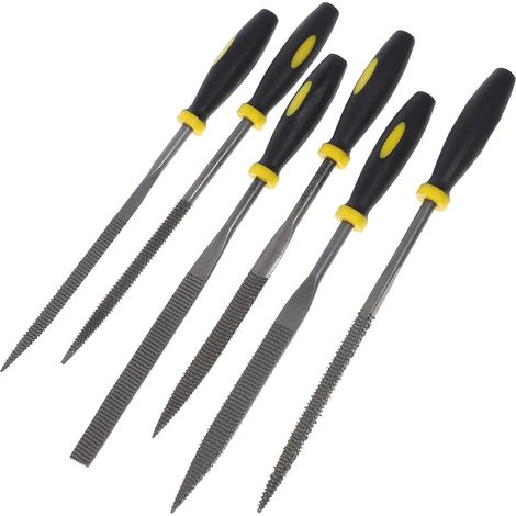 Ensemble de 6 Limes à Bois en Acier Portables, Outils de Menuiserie Robustes pour Travail du Bois Métal, pour Amateurs et Professionnels (1/5)