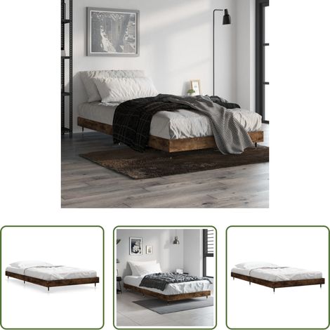 vidaXL Estructura de cama sin colchón madera roble ahumado 90x190 cm (1/5)
