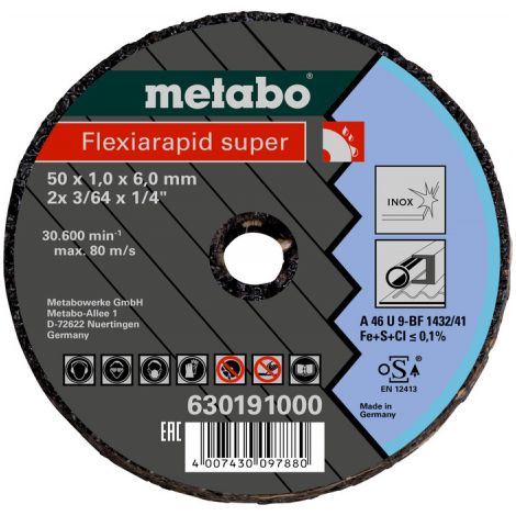 Disque à tronçonner Flexiarapid Super 76x2,0x6,0 inox METABO