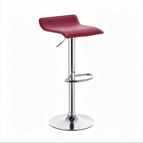 Sgabello da bar girevole regolabile in altezza in similpelle bordeaux 62-84 cm (1/5)