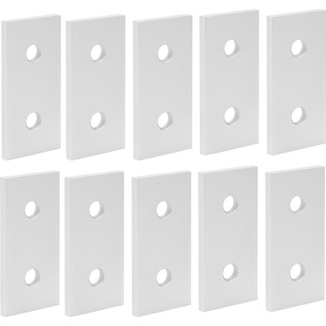 10 plaques de fixation en aluminium, équerres plates de renfort, connecteurs verticaux, outil de liaison 3030 à 2 trous, lot de 10 (1/5)