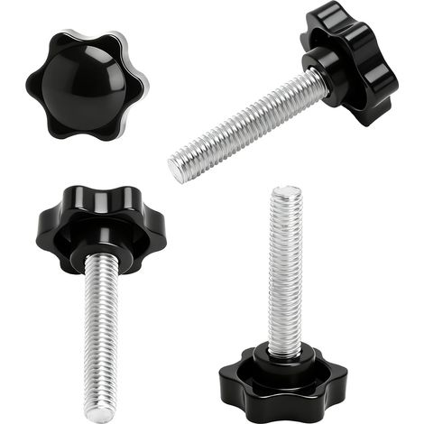 Vis étoile M8 × 40 mm Jeu de 4 vis moletées à tête étoilée plastique/acier Fixation rapide sans outil pour mobilier, machines, bricolage, imprimantes 3D (1/5)