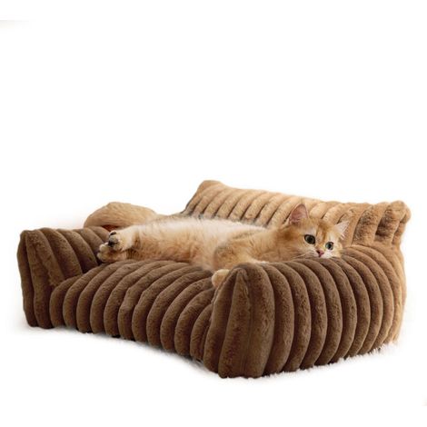 Sofá cama para gatos, un bonito sofá para mascotas de tamaño pequeño, mediano y grande, y perros. Sofá suave para mascotas de interior con base antideslizante y funda lavable.