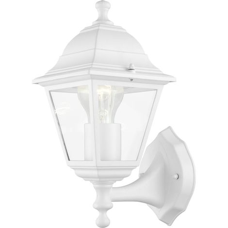 Eglo Außen-Wandleuchte Belfort 1 Weiß Stehend Wandlampe Außenleuchte Stahl