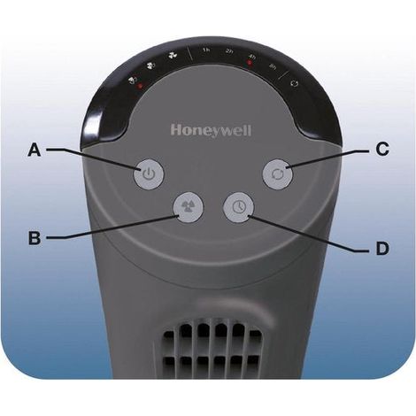 Ventilateur colonne oscillant HONEYWELL HYF1101E4 36W 3 vitesses H80cm D24cm Noir