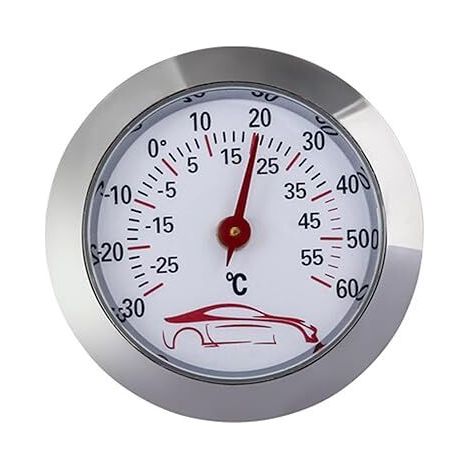 Thermomètre Mini Thermomètre de Voiture -30 à 60 ℃ Jauge de Test de température intégrée Indicateur de Compteur Cadran Rond de 43 mm - Moniteur de température analogique (1/5)