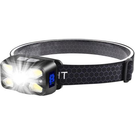 Lampe frontale LED 2500 lumens – Rechargeable par USB-C – 7 modes d'éclairage – Angle de faisceau réglable à 45° – Étanchéité IPX5 pour le camping et les situations d'urgence – 2500 lm (1/5)