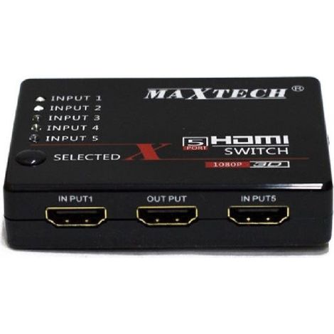 Trade Shop - Switch Hdmi 3d 1.3 5 Ingressi 1080p Con Tecnología Para Tv Ps3 Xbox Maxtech Dk-305 - (1/3)