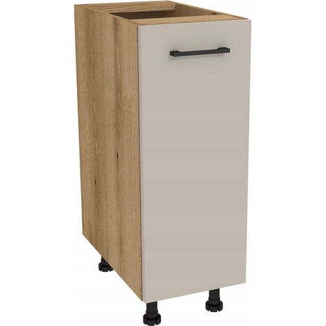 Mueble bajo de cocina 30 Capri, cuerpo de roble, frontal Evoke, cachemir mate. (1/3)