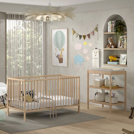 Cama evolutiva 70x140 y Cambiador Vipack Meryl Madera (1/4)