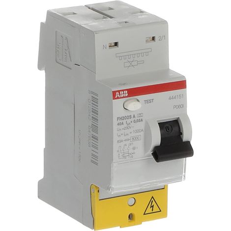 ABB – Interrupteur différentiel 40A 30mA Type A – Protection contre électrisation – Bornes auto pour branchement rapide – Certifié NF et CE
