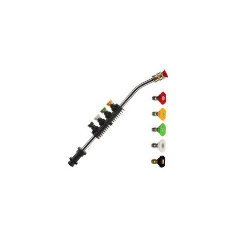 Lance d'Extension pour Nettoyeur Haute Pression - 58cm avec 5 Buses de Lavage, Compatible avec Karcher K Series