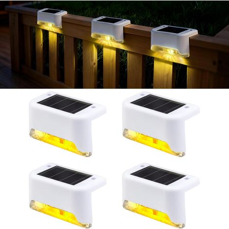 Lampes solaires pour marchepied, éclairage d'extérieur à énergie solaire avec capteur pour marches, lampes solaires étanches, lampes solaires pour marches de terrasse, lampes d'extérieur à piles (1/5)