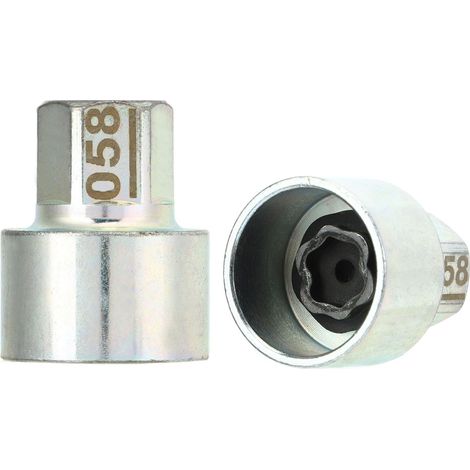 Clé antivol pour écrous de roue BMW Série 1 3 5 6 7, X1 X2 X3 X4 X5 X6, Z4, douille de remplacement, outil de déverrouillage, code 058, acier robuste, prévention du vol. (1/5)