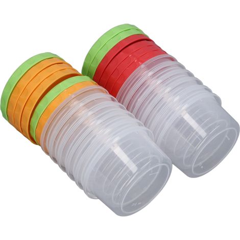 Lot de 12 boîtes de 250 ml (1 tasse) empilables, réutilisables, rondes, en plastique, avec couvercle, pour le contrôle des portions et la congélation. (1/5)