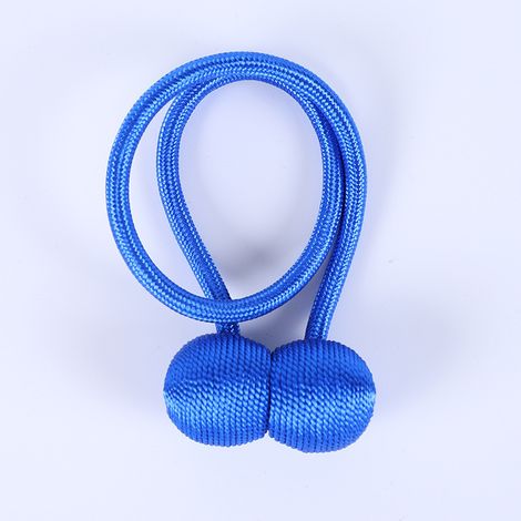 Paquete de 4 alzapaños magnéticos para cortinas, hebillas trenzadas magnéticas para decoración del hogar y la oficina (azul rey) (1/4)